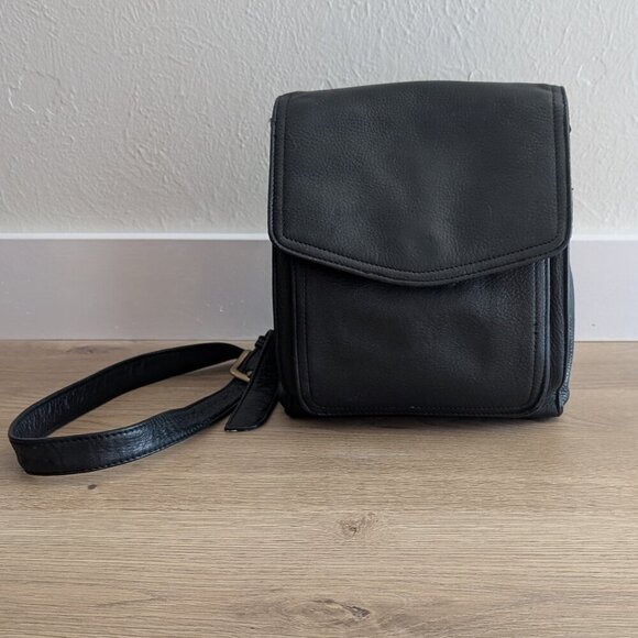 Fossil Handbags - Vintage Fossil 1954 Black Leather Crossbody 75082